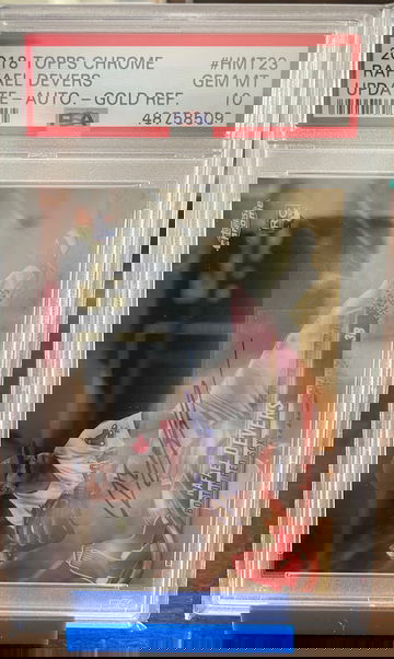 2018 Topps Chrome Update Rafael Devers Gold Auto /50