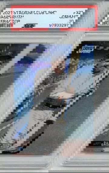 2021 TOPPS STADIUM CLUB REFRACTOR #32 BABE RUTH CARD YANKEES PSA 10 LOW POP