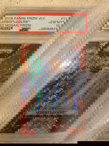 2018 Panini Prizm World Cup Sergio Agustin Red Mosaic Prizm PSA 10