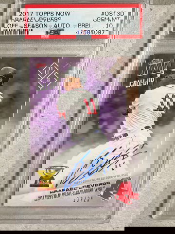 2017 Topps Now Off Season Auto Purple RC Rookie Rafael Devers Psa 10 POP 1 13/25