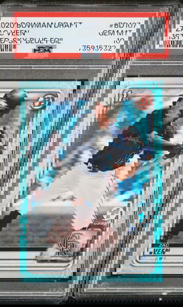 2020 Bowman Draft 1st Edition BD107 Zac Veen Sky Blue Foil	PSA 10