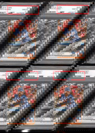 Pete Alonso 2019 Topps RC - 4 Card Lot PSA 10