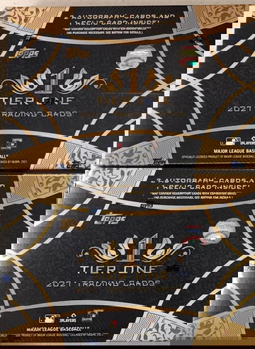 2X 2021 TOPPS TIER ONE BASEBALL FACTORY-SEALED HOBBY BOX - SUPPORT YOUR LCS!