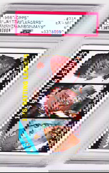 1966 topps psa 6 nl batting leaders masy aaron clemente iconic