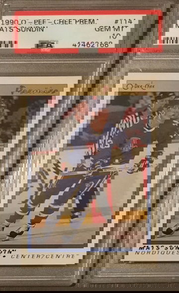 Mats Sundin 1990 O-Pee-Chee Premier #114 Rookie RC PSA 10