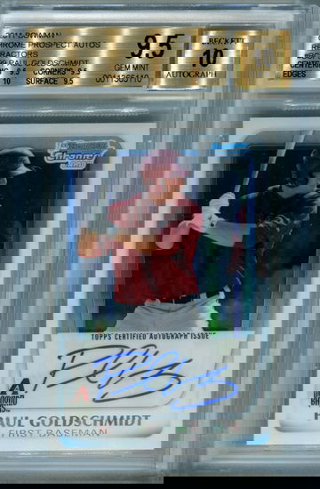 2011 Bowman Chrome Paul Goldschmidt refractor /500 BGS 9.5 auto 10