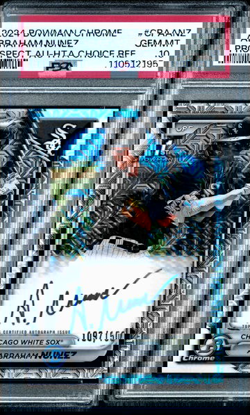 2024 Bowman Chrome Abraham Nunez 1st HTA Choice Auto PSA 10