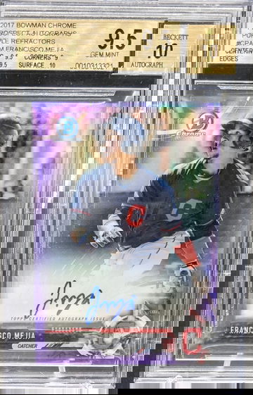 2017 Bowman Chrome Prospect Auto Purple Refractor Francisco Mejia