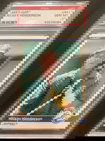 RICKEY HENDERSON PSA 10 1984 FLEER #447