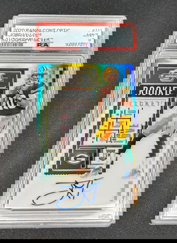 2020 Jordan Love Panini Contenders Optic Silver Prizm Rookie Ticket Auto PSA 9 #111 Autograph RC SP