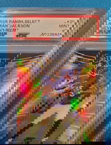 Lamar Jackson 2018 select silver prizm psa 9 mvp ravens
