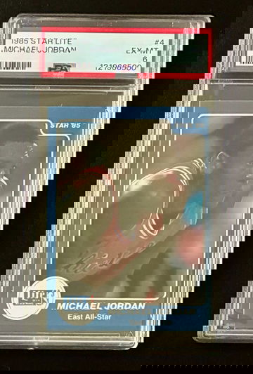 1985 Star MICHAEL JORDAN Miller Lite All-Stars PSA 6 (hair touching variation)