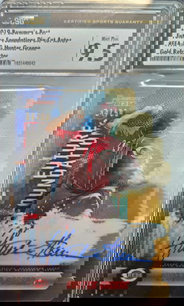 Hunter Greene 2019 Bowman's Best Future Foundation Die-Cut Gold Refractor Auto /50 CSG 9.5 