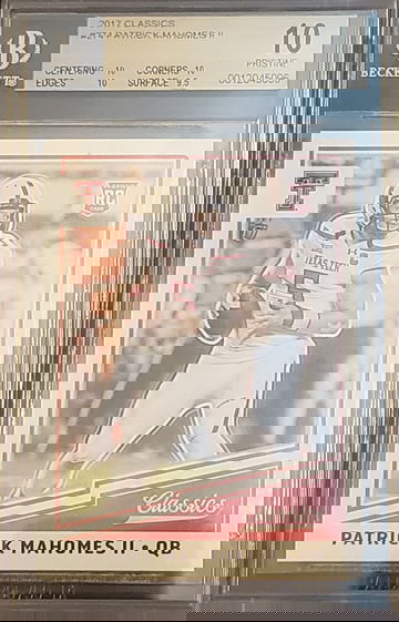 2017 Classics Patrick Mahomes BGS 10 .5 away from black label