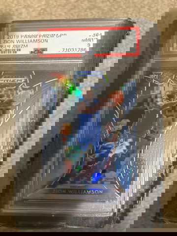2019 Panini Prizm DP #64 Zion Williamson RC Blue Prizm PSA 9