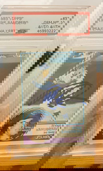 1983 TOPPS #83 RYNE SANDBERG RC HOF PSA 10 DNA AUTO AUTHENTIC
