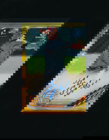 2019 Logan Webb Bowman Chrome Prospects Gold Refractor Auto /50, Sharp and Clean