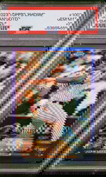 2023 Topps Chrome Purple Refractor Juan Soto #100 /250 PSA 10