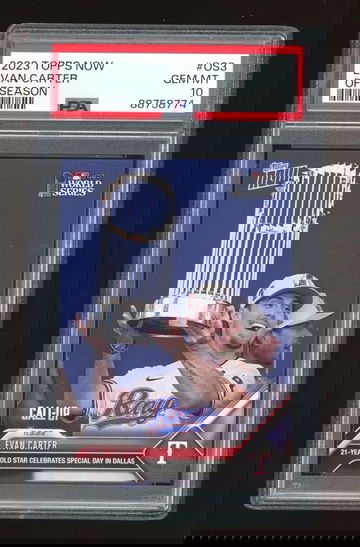 2023 TOPPS NOW #OS-3 EVAN CARTER RANGERS Call-Up World Series Iconic SP Card