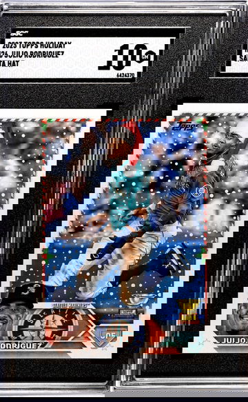 2023 Topps Holiday #H26 Julio Rodriguez Santa Hat SGC 10