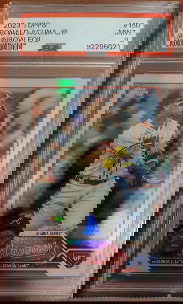 2023 Topps Ronald Acuna Jr #150 Rainbow Foil PSA 9