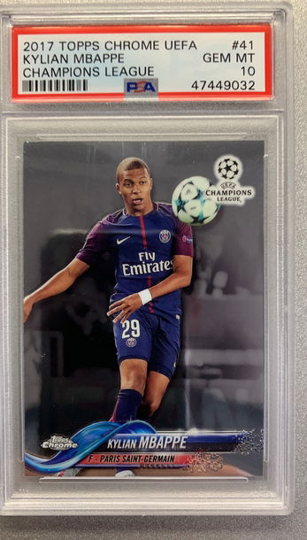 KYLIAN MBAPPE 2017 TOPPS CHROME ROOKIE PSA 10 GEM MINT 