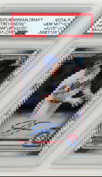2020 Bowman Draft Justin Foscue Chrome Autograph PSA 10 Gem Mint