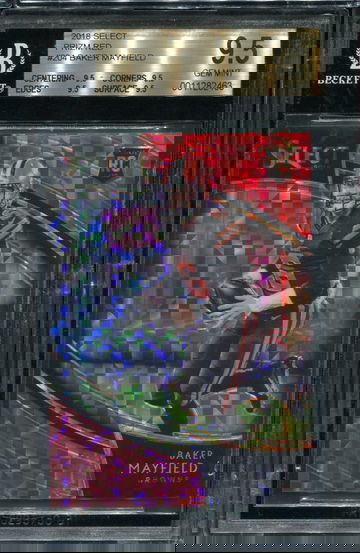 Baker Mayfield Select Field Level Red /49 BGS 9.5