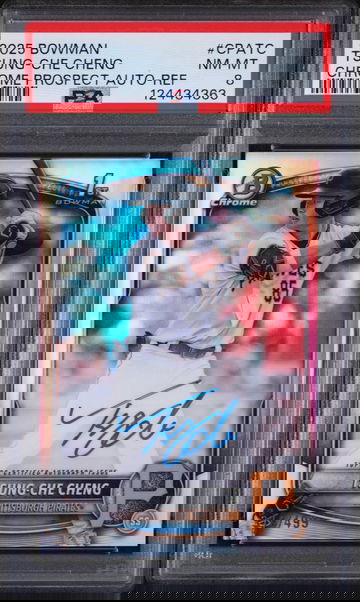 2025 Bowman Chrome Prospect Autograph Refractor Tsung-Che Cheng #CPATC /499 PSA 8