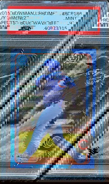 2015 SP ELOY JIMENEZ Bowman Chrome Prospects BLUE WAVE REFRACTOR PSA 9 POP 5 Rookie