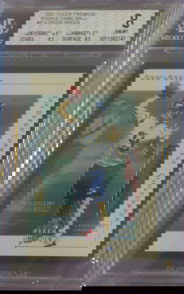 2001 Fleer Premium Rookie Game Ball Drew Brees 0024/2001 #214