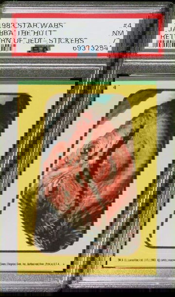 1983 TOPPS STAR WARS RETURN OF THE JEDI STICKER JABBA THE HUTT #4 PSA 7