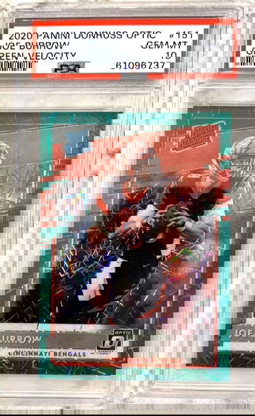 2020 Panini Donruss Optic Joe Burrow Green Velocity Rated Rookie PSA10