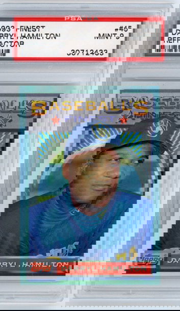 1993 TOPPS FINEST REFRACTOR #46 DARRYL HAMILTON GRADED PSA 9 MINT