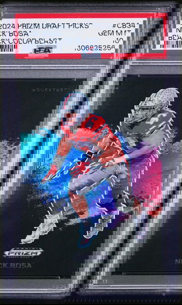 2024 Panini Prizm Draft Picks Black Color Blast Nick Bosa #CB34 PSA 10