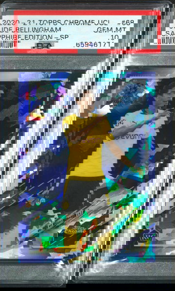 2020-21 Topps Chrome UCL Jude Bellingham Sapphire SP Variation #68 PSA 10