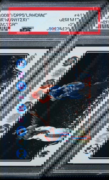 2008-09 Topps Chrome Refractor #41 Dirk Nowitzki HOF Mavericks PSA 10 Gem Mint