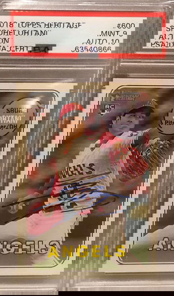 2018 Topps Heritage Shohei Ohtani Action Variation In-Person Auto Autograph PSA 9 10 Pop 1