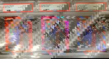 2018 deandre ayton psa 10 rookie card lot of 3 red ice pink ice red white blue prizm 