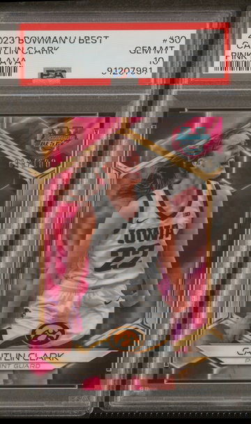 2023 Bowman U Best Chrome Caitlin Clark Pink Lava Refractor /100 PSA 10
