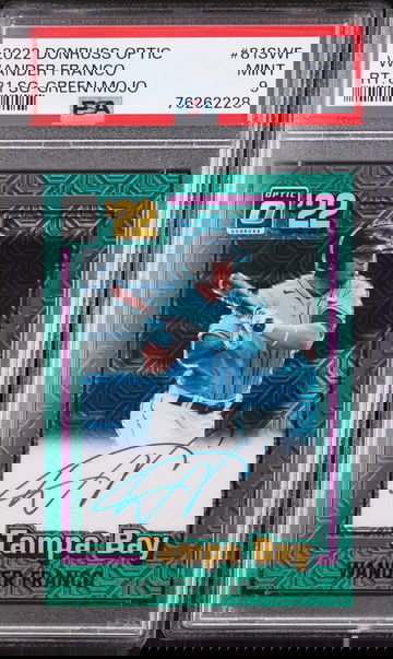 2022 Donruss Optic Wander Franco 1981 Green Mojo PRIZM Auto /88 PSA 9 Mint SP