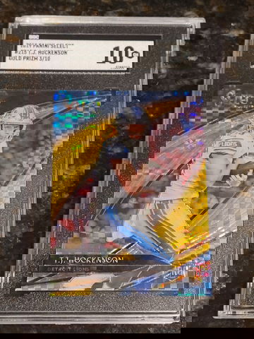 2019 TJ Hockenson Select Field Level Gold PRIZM #/10 (SGC 10)