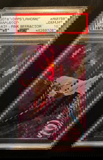 2018 Topps Chrome Update Juan Soto Pink Refractor PSA 10