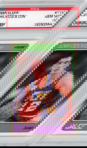 1988 Fleer John Stockton Rookie Card RC #115 PSA 10 GEM MINT