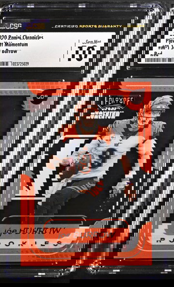 2020 Chronicles Playoff Momentum Joe Burrow Rookie Red #/199 Gem Mint 10