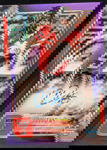 2025 Bowman Chrome U Prospect Autographs Purple #BCA-CD Caleb Douglas /75