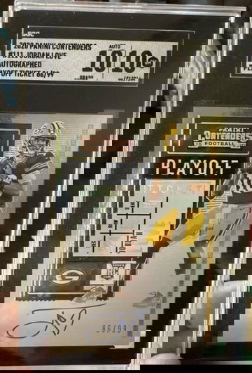 2020 Jordan love SGC 10/10 Auto Panini Contenders Playoff Ticket Rookie numbered 86/99.