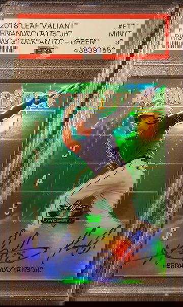 2018 Leaf Valiant Green */99 Rookie Fernando Tatis Jr. PSA 9 Auto