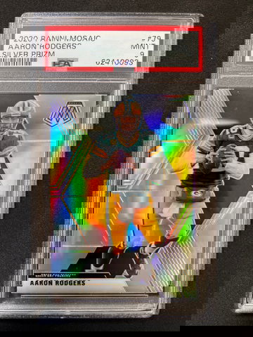 2020 Panini Mosaic - Aaron Rodgers - Silver Prizm PSA 9 Mint