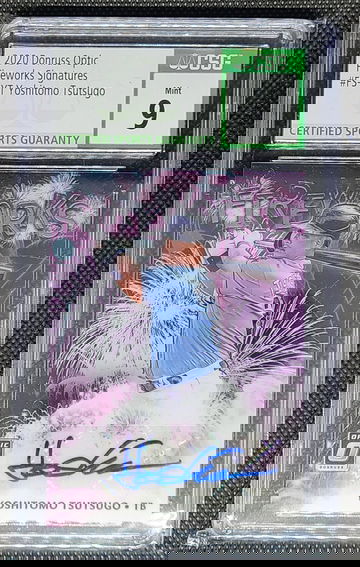2920 Donruss Optic Fireworks Signatures #FS-YT Yoshitomo Tsutsugo CSG 9/10